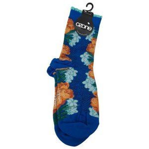 Ozone Design Women's Floral Embroidered Signature Socks Blue Multi Sz OS DM11